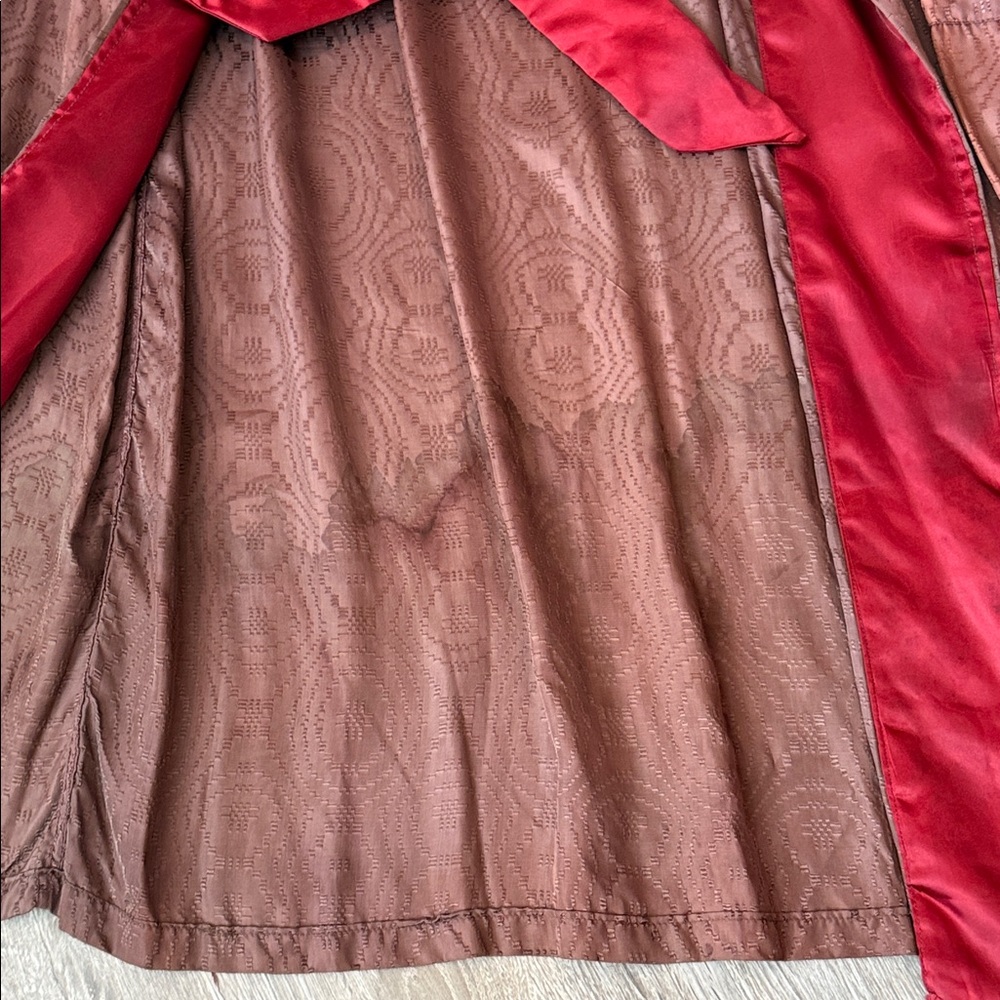 Vintage 1940s brown burgundy paisley smoking robe atomic Styled by Standard L/XL - Picture 14 of 16